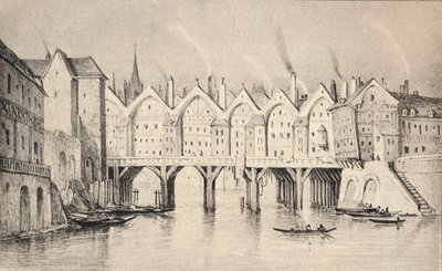 Die Pont St. Michel im Jahr 1550 von Unbekannt