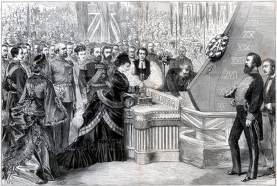 Die Prinzessin von Wales tauft das neue Panzerschiff Alexandra, 1875 von Unbekannt