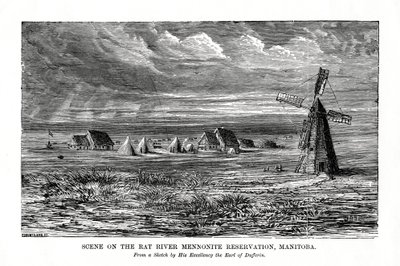 Die Rat River Mennoniten-Reservation, Manitoba, Kanada, spätes 19. Jahrhundert von Unbekannt