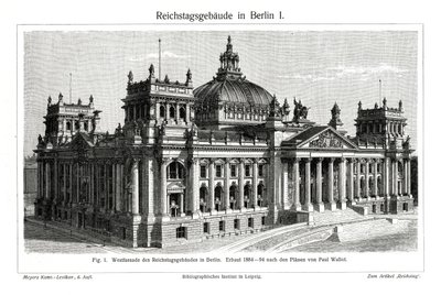 Der Reichstag, Berlin, Deutschland, spätes 19. Jahrhundert von Unbekannt