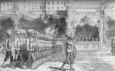 Die Parade in Kairo: Vorbeimarsch der Beloochees, ca. 1880 von Unbekannt