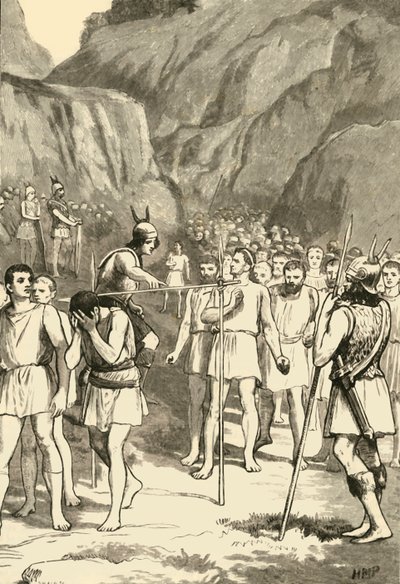 Die Römer passieren unter dem Joch bei den Caudinischen Gabeln, 1890 von Unbekannt
