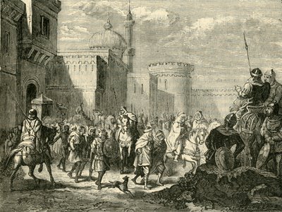 Die Sarazenen verlassen Narbonne, zurückgegeben an die Franken, 737 n. Chr., 1890 von Unbekannt