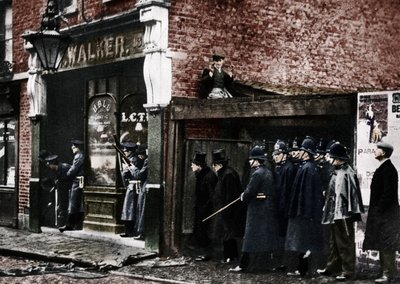 Die Belagerung der Sidney Street, Whitechapel, London von Unbekannt