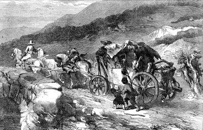 Die Postkutsche des letzten Jahrhunderts, 1855 von Unbekannt