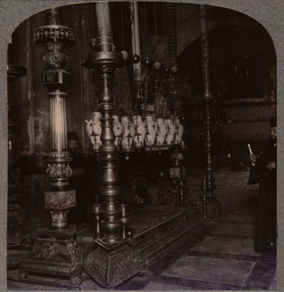 Der Stein der Verkündigung in der Grabeskirche, Jerusalem, um 1900 von Unbekannt