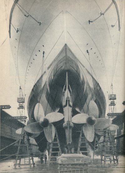 Der Schub der mächtigen Motoren moderner Liner, 1936 von Unbekannt