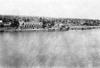 Der Tigris-Fluss vom 31. britischen Feldlazarett, Bagdad, Mesopotamien, Erster Weltkrieg, 1918 von Unbekannt