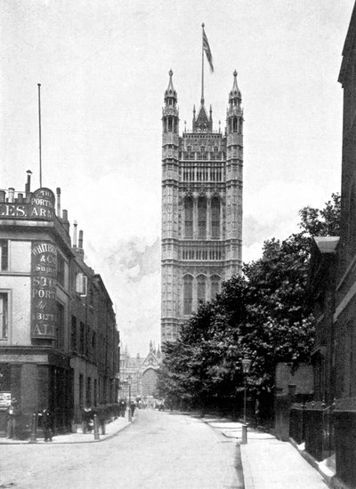 Der Victoria Tower, Palace of Westminster, London, um 1905 von Unbekannt