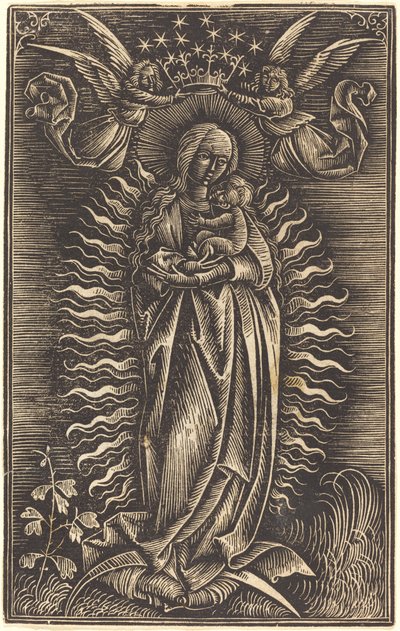 Die Jungfrau von zwei Engeln gekrönt, ca. 1500 von Unbekannt