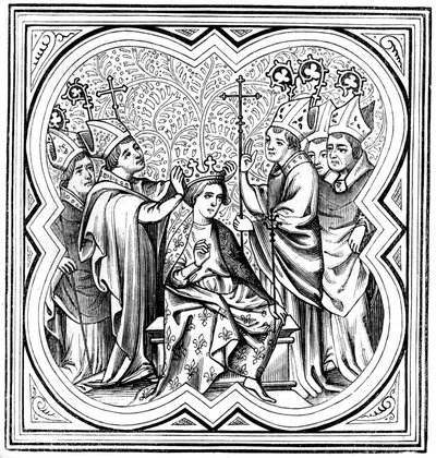 Die Krönung Karls des Großen 712-814, 14. Jahrhundert 1849 von Unbekannt