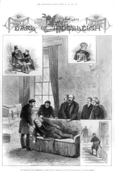 Der Tod von Lord Iddesleigh in der Downing Street, London, 1887 von Unbekannt