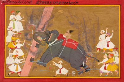 Der Elefant Khanderao Bahadur tötet Sham Mahavat von Unbekannt