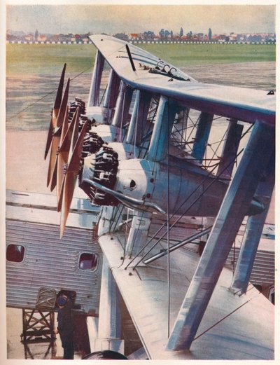 Die vier Bristol Jupiter-Motoren des Imperial Airways-Liners Scylla, um 1936-1937 von Unbekannt