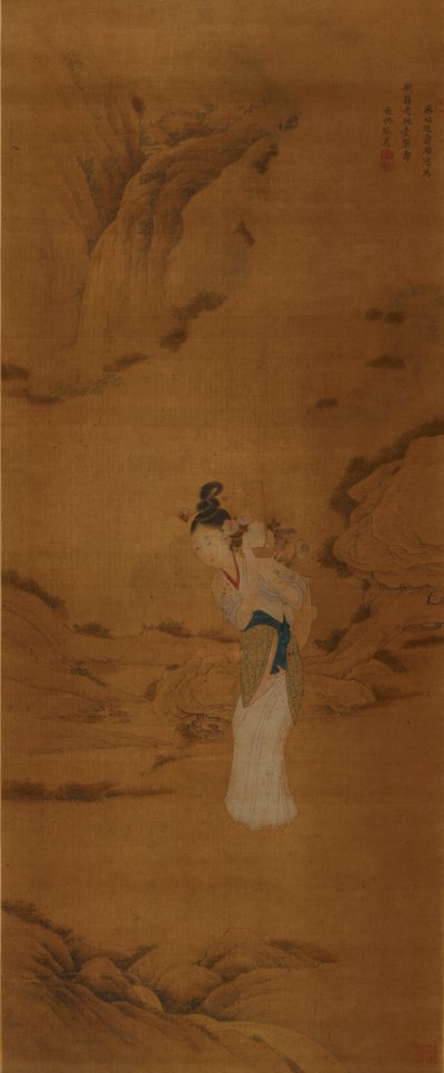 Die Göttin Magu mit einem Korb voller Blumen, Qing-Dynastie 1645-1911 von Unbekannt