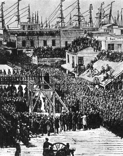 Die Hinrichtung von Hetherington und Brace, San Francisco, 29. Juli 1856 (1954) von Unbekannt