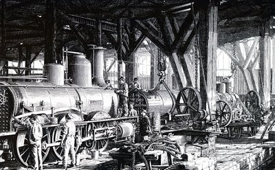 Die Fertigungshalle der Société Alsacienne de Constructions Mécaniques von Unbekannt