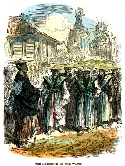 Die Kaufleute des Bezirks, Neujahrsfestprozession in Yokohama, Japan, 1872 von Unbekannt