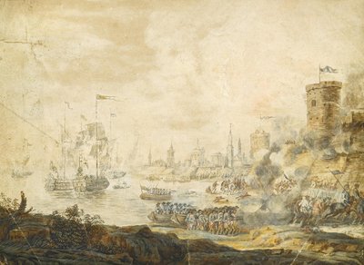 Die Seeschlacht von Chesma am 5. Juli 1770, 18. Jahrhundert von Unbekannt