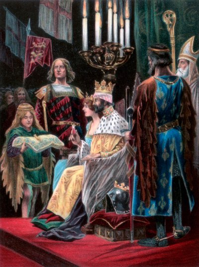 Die zweite Opfergabe von Edward II, Westminster, 25. Februar 1308, 1902 von Unbekannt