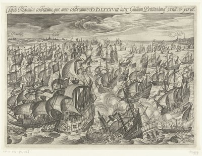 Das Sinken der spanischen Armada im Jahr 1588, 1601 von Unbekannt