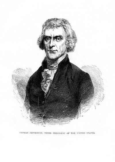 Thomas Jefferson, dritter Präsident der Vereinigten Staaten, 1872 von Unbekannt