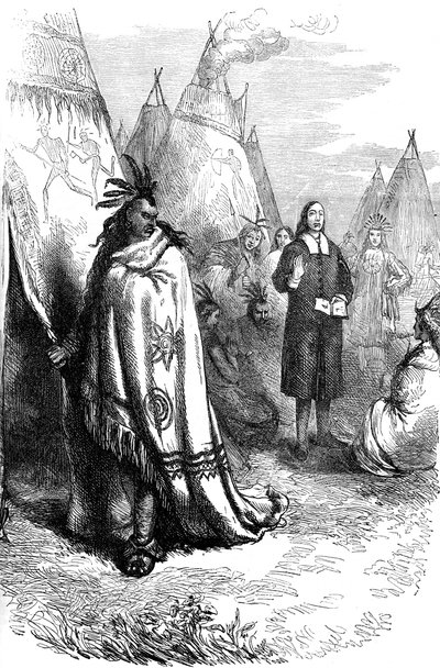 Thomas Mayhew und der Narragansett-Sachem, 17. Jahrhundert um 1880 von Unbekannt