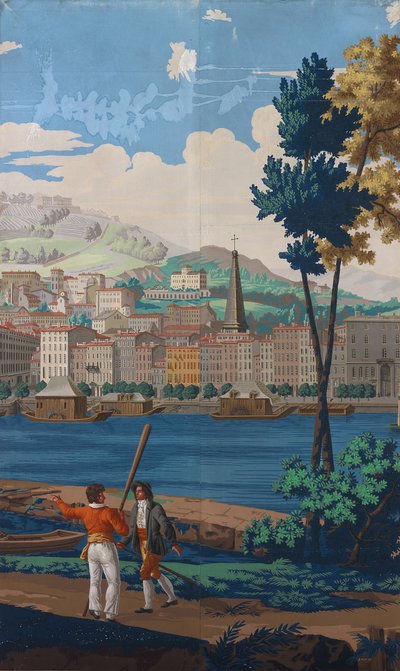 Zwei verbundene Paneele: Die Ansichten von Lyon, Frankreich, Erstausgabe, 1821 von Unbekannt
