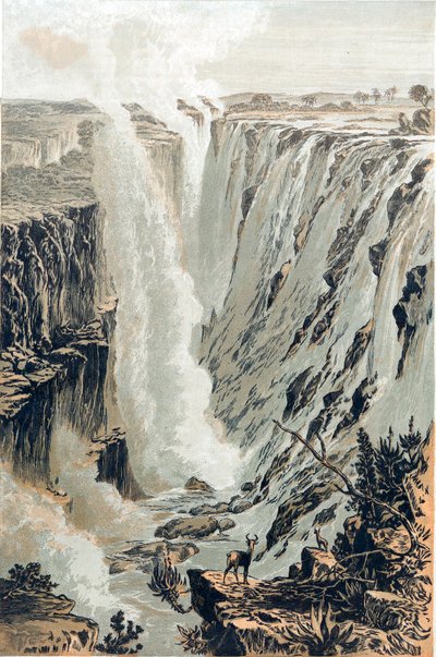 Victoriafälle, Afrika, Blick von Osten, 1866 von Unbekannt