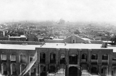Blick auf Bagdad von einem Blockturm, 31. britisches Feldlazarett, Mesopotamien, Erster Weltkrieg von Unbekannt