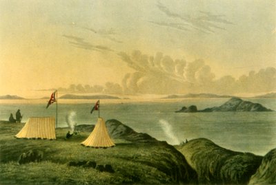 Blick auf das Arktische Meer vom Mund des Kupferminenflusses, Mitternacht, Juli 1821, 1946 von Unbekannt