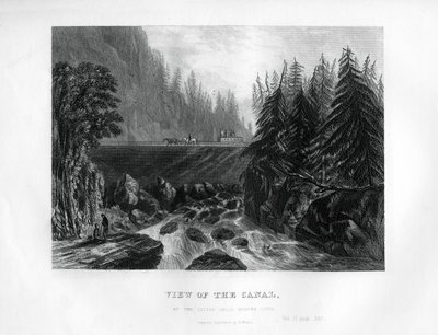 Ansicht des Kanals bei den Little Falls des Mohawk River, Bundesstaat New York, 1855 von Unbekannt