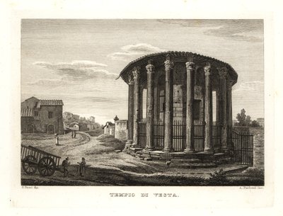 Ansicht des Tempels der Vesta, Tempio di Vesta, Rom von Unbekannt