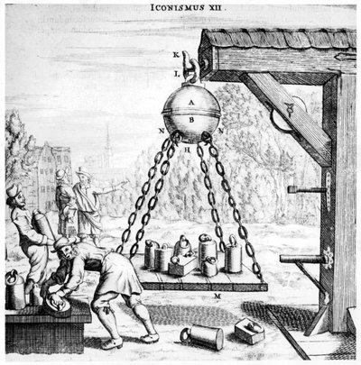 Von Guerickes Demonstration der Kraft des Luftdrucks, 1672 von Unbekannt