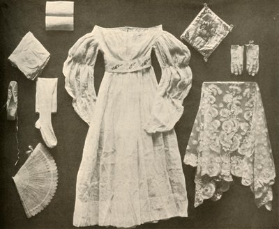 Hochzeitskostüm von Miss Sara Hayes, aus Philadelphia, ca. 1750 von Unbekannt