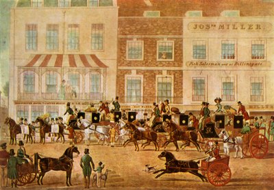 West Country Mails im Gloucester Coffee House, Piccadilly, ca. 1830, 1943 von Unbekannt