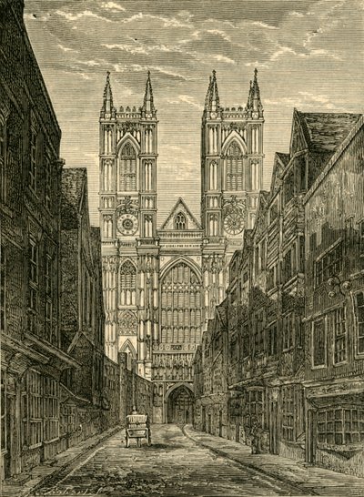 Westfassade der Westminster Abbey, von der Tothill Street, 1881 von Unbekannt