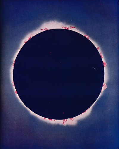 Was während der wenigen Momente einer totalen Sonnenfinsternis zu sehen ist, um 1935 von Unbekannt