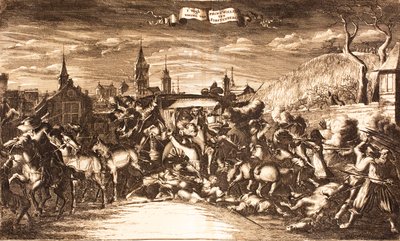 William Egon von Fürstenberg in seiner Kutsche in Köln angegriffen, 1674, 1675 von Unbekannt