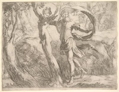 Wilton-Album, Folio 10a: Priapus und Lotis von Unbekannt