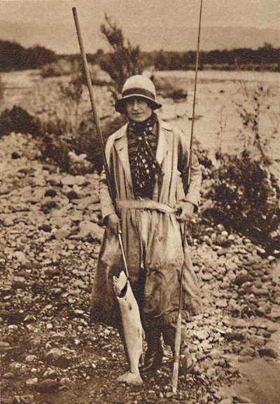 Mit einem Fang in Tokanu, Neuseeland, um 1927, 1937 von Unbekannt