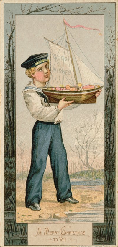 Fröhliche Weihnachten, Weihnachtskarte, 1879 von Unbekannt Unbekannt