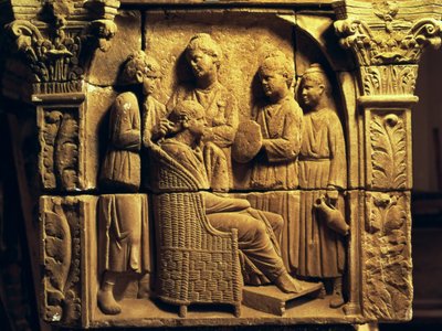 Basrelief eines Friseurs, römisch, um 2. Jahrhundert von Unbekannt Unbekannt