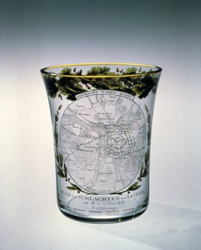 Geblasener, gefärbter und emaillierter Becher, dekoriert von Samuel Mohn, 1813-14 von Unbekannt Unbekannt
