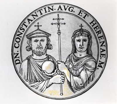 Konstantin VI. (770-ca.797 n. Chr.) und seine Mutter Irene (Stich) von Unbekannt Unbekannt