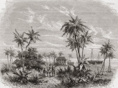 David Livingstones Haus in Sansibar, Tunesien, Ostafrika, Illustration aus 