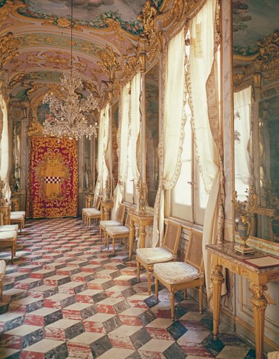 Galerie der Spiegel mit Fresken von Lorenzo de Ferrari, Palazzo Spinola, Genua, Italien von Unbekannt Unbekannt