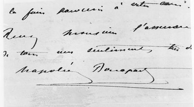 Handschrift und Unterschrift von Napoleon Bonaparte (1769-1821) von Unbekannt Unbekannt