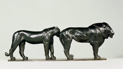 Löwe und Löwin von Rembrandt Bugatti (1885-1916) von Unbekannt Unbekannt