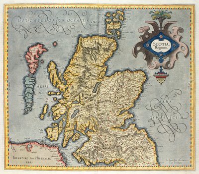 Karte des Königreichs Schottland, 17. Jahrhundert Scotia Regnum (beeinflusst von Mercators Atlas) von Unbekannt Unbekannt